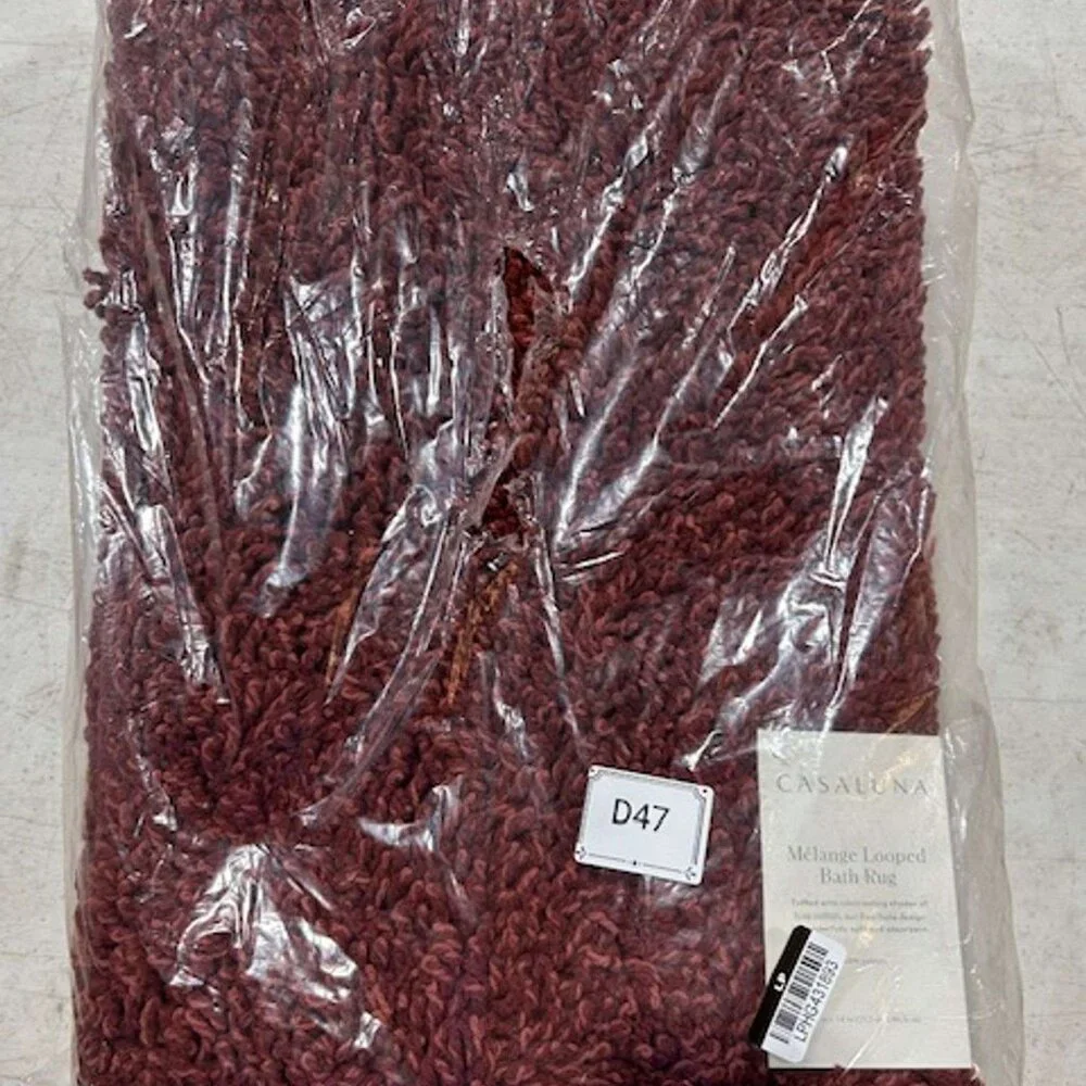 Casaluna 21 in x 34 in Mélange Looped Bath Rug, Clay 100% Cotton